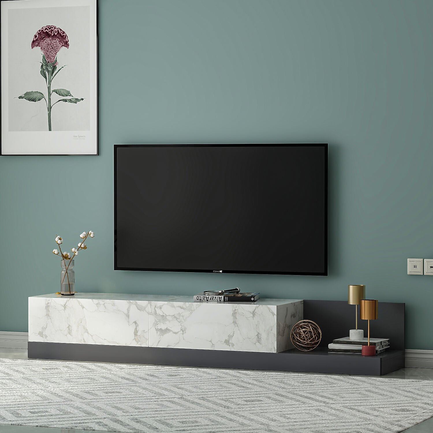 Majör Modern 2 Kapaklı TV Sehpası – 180 cm
