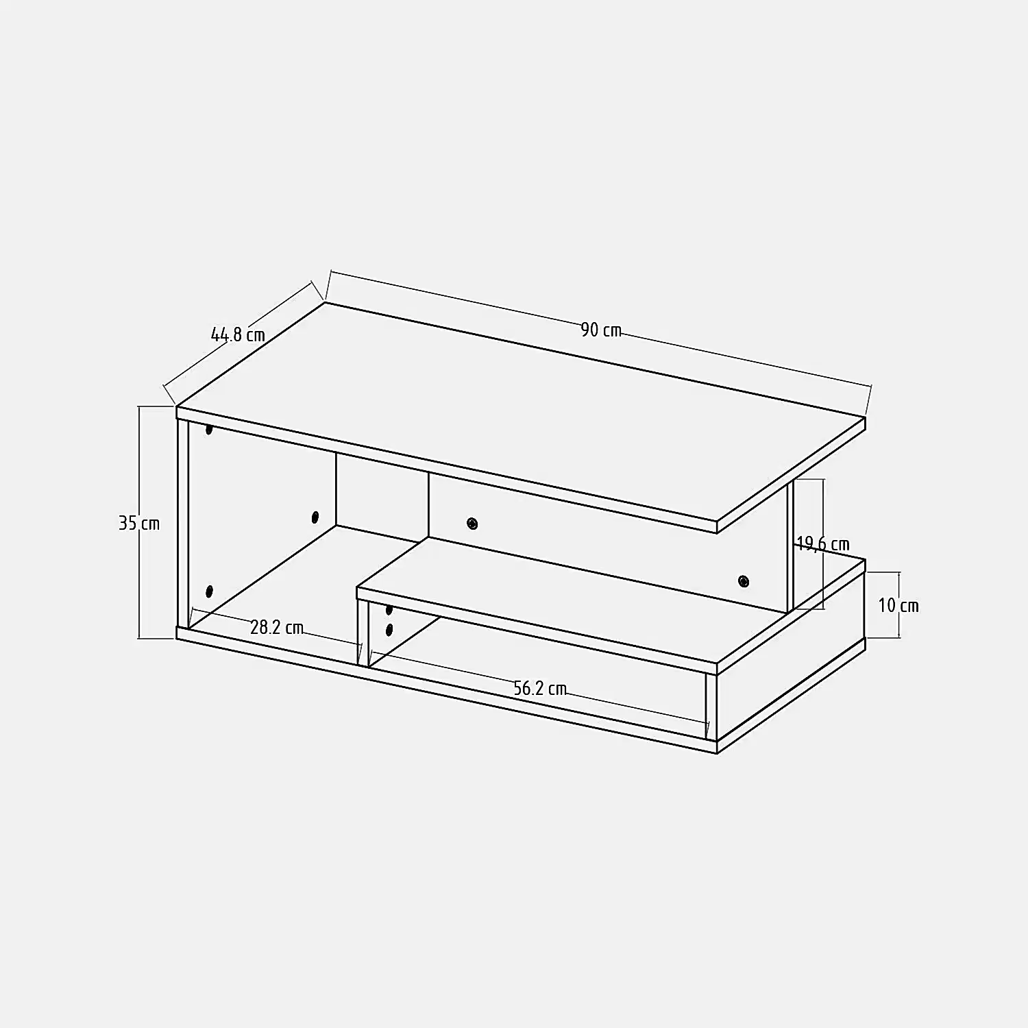 Vera Mini Orta Sehpa – Modern Tasarım, Fonksiyonel Raflı Yapı